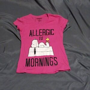 Peanuts pink tee shirt pajama  top